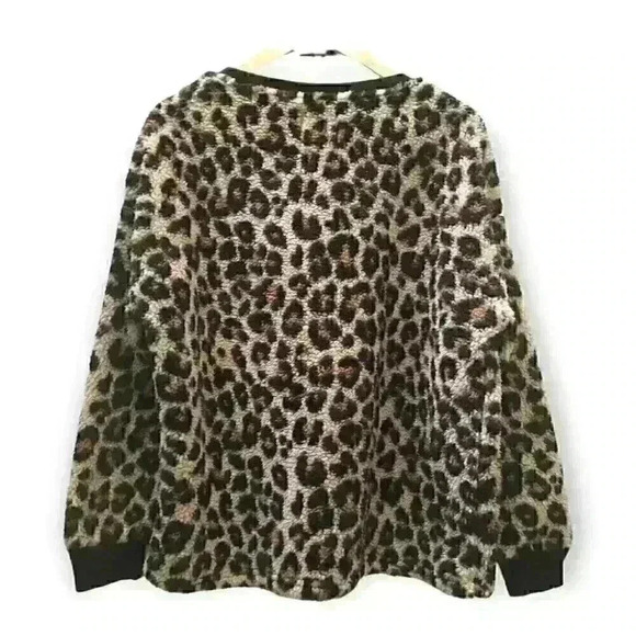 PJ Couture Animal Print Lounge Pajama Top  Soft Fleece Size XL - Picture 3 of 9